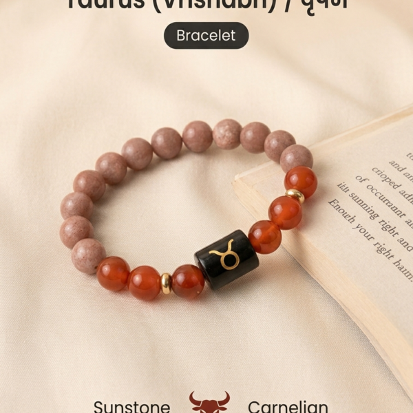 Taurus (Vrishabh) Zodiac Crystal Bracelet
