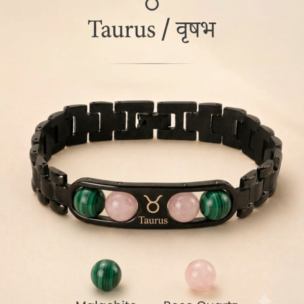 Taurus (Vrishabh) Zodiac Crystal Link Bracelet