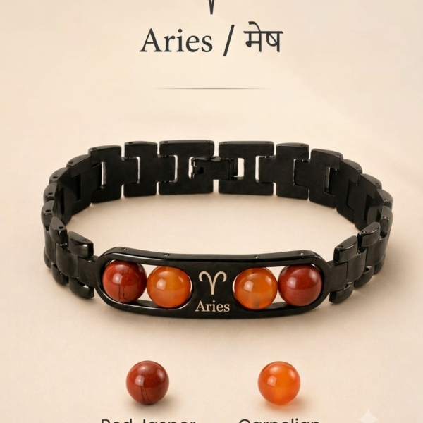 Aries (Mesh) Zodiac Crystal Link Bracelet