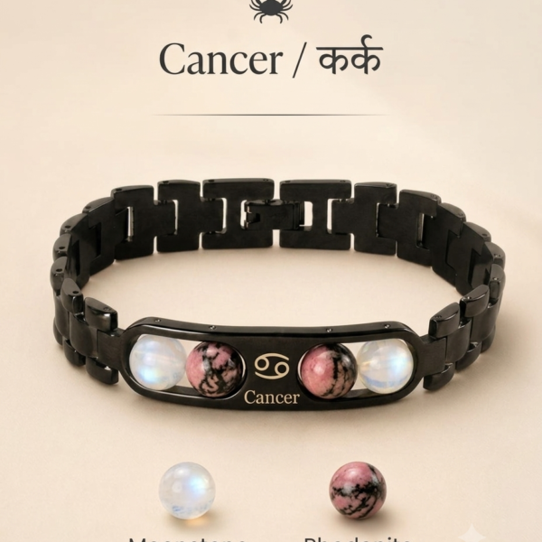 Cancer (Karka) Zodiac Crystal Link Bracelet
