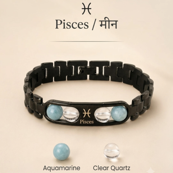 Pisces (Meen) Zodiac Crystal Link Bracelet